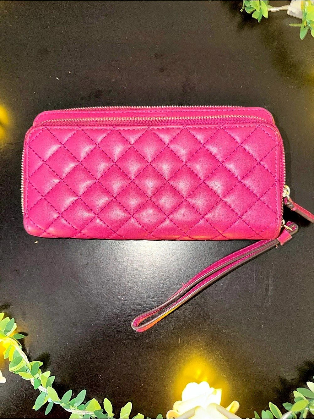 Coach Quilted Wristlet Wallet in Pink